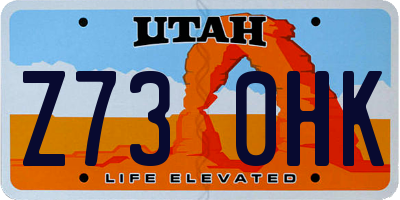 UT license plate Z730HK