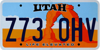 UT license plate Z730HV
