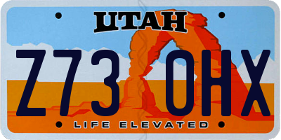 UT license plate Z730HX