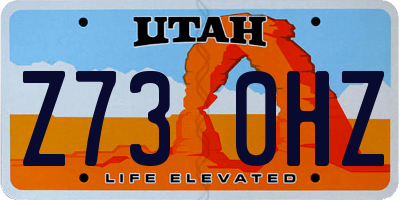 UT license plate Z730HZ