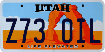 UT license plate Z730IL