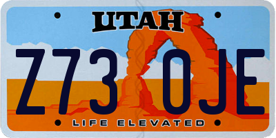 UT license plate Z730JE