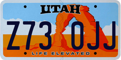 UT license plate Z730JJ