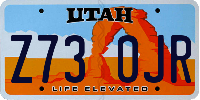 UT license plate Z730JR