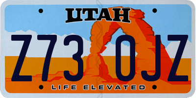UT license plate Z730JZ