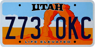 UT license plate Z730KC