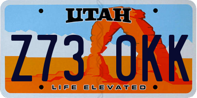 UT license plate Z730KK