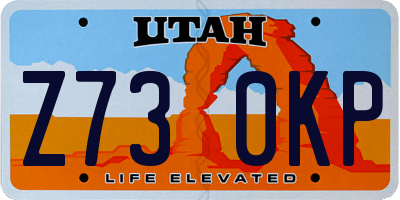 UT license plate Z730KP