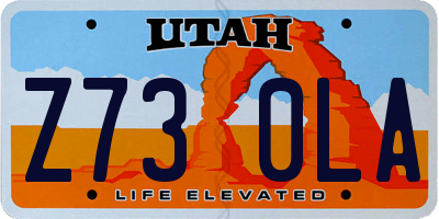 UT license plate Z730LA