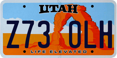 UT license plate Z730LH