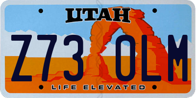 UT license plate Z730LM
