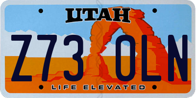 UT license plate Z730LN