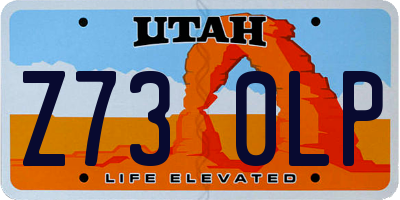 UT license plate Z730LP