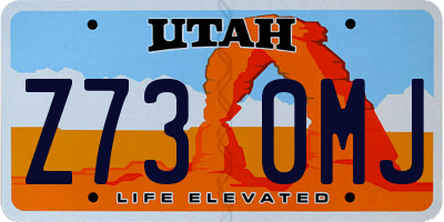 UT license plate Z730MJ