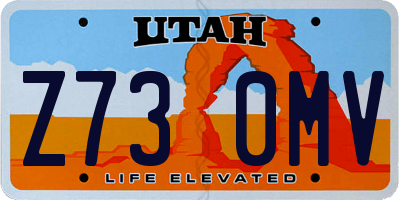 UT license plate Z730MV
