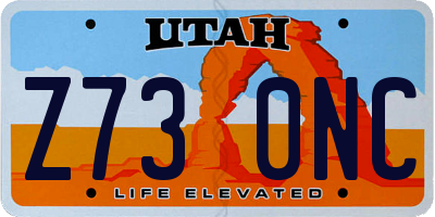 UT license plate Z730NC