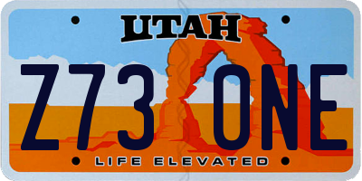 UT license plate Z730NE