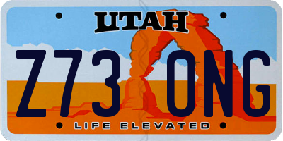 UT license plate Z730NG