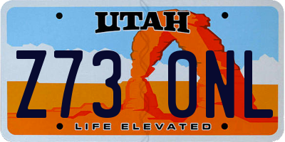 UT license plate Z730NL