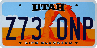 UT license plate Z730NP
