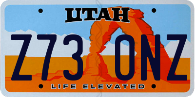 UT license plate Z730NZ