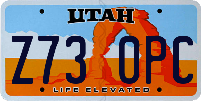 UT license plate Z730PC