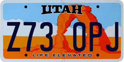 UT license plate Z730PJ