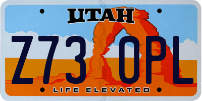 UT license plate Z730PL