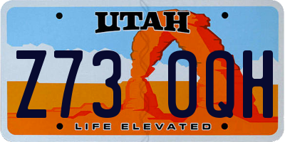 UT license plate Z730QH