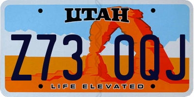 UT license plate Z730QJ
