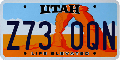 UT license plate Z730QN