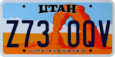 UT license plate Z730QV