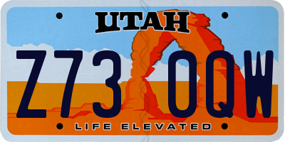 UT license plate Z730QW