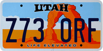 UT license plate Z730RF