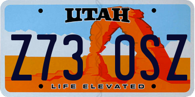 UT license plate Z730SZ