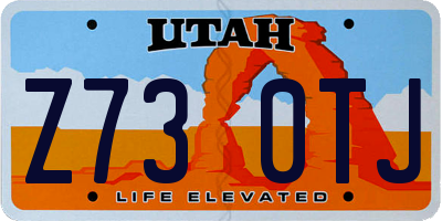 UT license plate Z730TJ