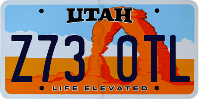 UT license plate Z730TL
