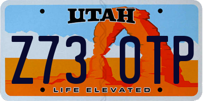 UT license plate Z730TP