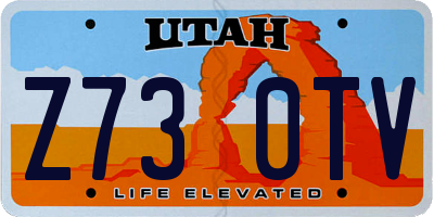 UT license plate Z730TV