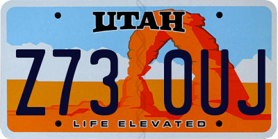UT license plate Z730UJ