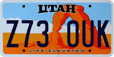 UT license plate Z730UK