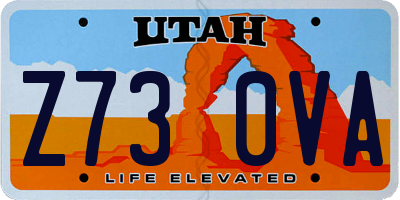 UT license plate Z730VA