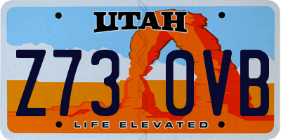 UT license plate Z730VB