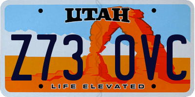 UT license plate Z730VC