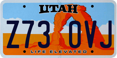 UT license plate Z730VJ