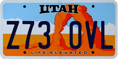 UT license plate Z730VL