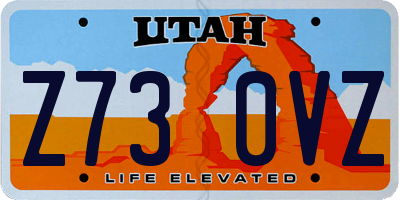 UT license plate Z730VZ