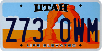 UT license plate Z730WM