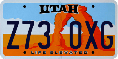 UT license plate Z730XG