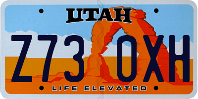 UT license plate Z730XH